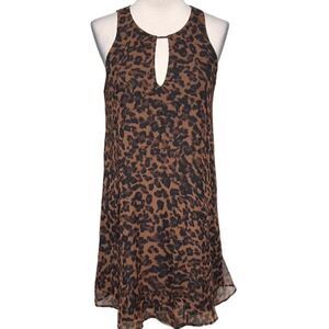 Lavender Brown NWOT Sleeveless Leopard Print Silk Mini Dress Size XS